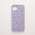 Funda KARKASA Silk Touch lila con dibujo de flores exóticas en trazo lineal dorado. Carcasa mate de silicona estilo artístico.