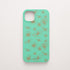 Funda KARKASA Silk Touch verde menta con dibujo de flores exóticas en trazo lineal dorado. Carcasa mate de silicona estilo artístico.