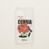 Funda de móvil transparente con una flor roja con pañuelo y el rótulo «Viva la cumbia», diseño Cumbiero Gang de Chetone Sánchez para KARKASA.