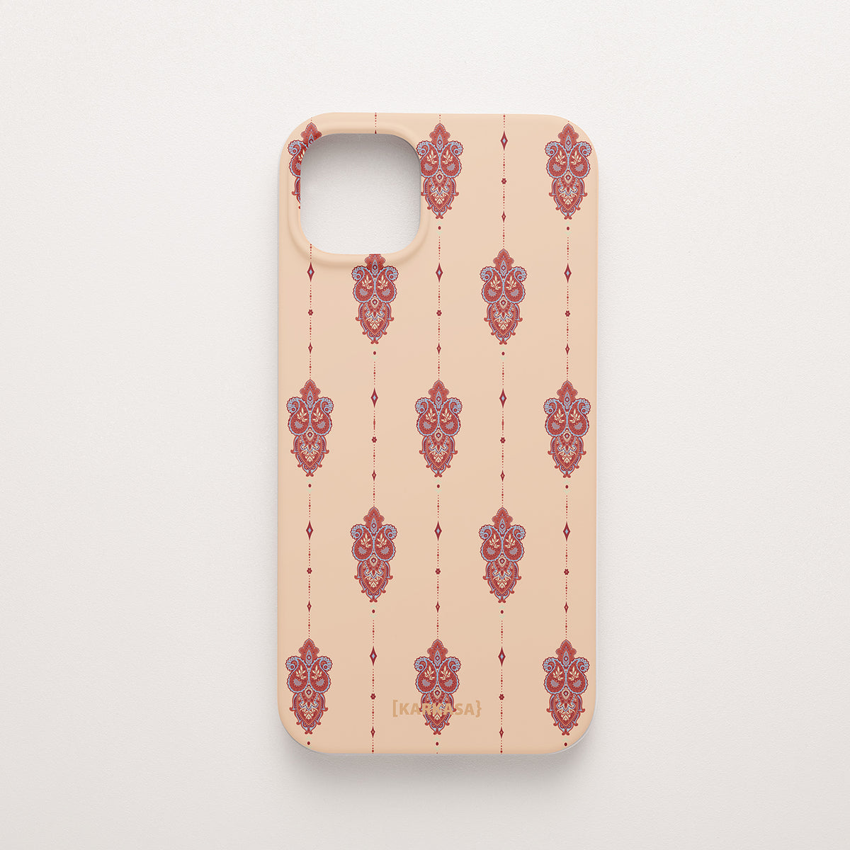 Funda de móvil Damasco Persa, diseño original de KARKASA, silicona rosa nude