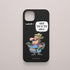 Funda negra con personaje Dora y la frase “Quen ten cu ten medo!”. Diseño de Luis Davila para la colección O Bichero x KARKASA.
