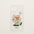 Funda de móvil transparente con una flor rosa con orejas de conejo y corazones, diseño Good Bunny de Chetone Sánchez para KARKASA.