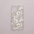 Funda móvil Miel y Pétalos KARKASA en Crystal Shield transparente antigolpes con diseño floral de margaritas, abeja y mariquita
