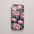 Funda móvil Nube de Peonías KARKASA en Silk Touch negra con diseño floral de peonías rosas
