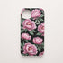 Funda móvil Nube de Peonías KARKASA en Silk Touch negra con diseño floral de peonías rosas.