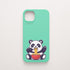 Funda KARKASA Silk Touch verde menta con ilustración kawaii de un oso panda comiendo un bol de ramen. Carcasa de estilo anime japonés.