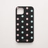 Funda KARKASA Silk Touch negra con estampado de lunares en colores rosa pastel y verde menta. Carcasa diseño pop divertido.