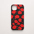 Funda KARKASA Silk Touch negra con estampado vibrante de amapolas rojas. Carcasa diseño floral rojo.