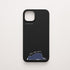 Funda KARKASA Silk Touch negra con ilustración minimalista de un oso negro durmiendo y frase Five More Minutes. Carcasa mate de silicona para smartphone.