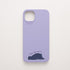 Funda KARKASA Silk Touch lila con ilustración minimalista de un oso negro durmiendo y frase Five More Minutes. Carcasa mate de silicona para smartphone.