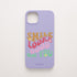 Funda KARKASA Silk Touch lila con frase Smile Looks Good On You en tipografía groovy psicodélica de colores. Carcasa mate de silicona para smartphone.