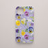 Funda móvil Sueño de Pensamientos KARKASA en Silk Touch lila con diseño floral de pensamientos amarillos, violetas y azules