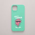 Funda verde menta con ilustración pop de una boca sacando la lengua y la frase gallega "Uso a lingua para todo", diseño de Son un Toxo.