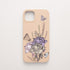 Funda KARKASA Silk Touch rosa nude con ilustración estilo grabado antiguo de rosas y mariposas en tonos morados. Carcasa floral vintage.