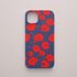 Funda KARKASA Silk Touch azul marina con estampado vibrante de amapolas rojas. Carcasa diseño floral rojo.