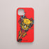 Funda KARKASA roja con ilustración colorida de una cabeza de dragón estilo tatuaje neo-tradicional, diseño de Gabriel Taccone.
