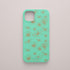 Funda KARKASA Silk Touch verde menta con dibujo de flores exóticas en trazo lineal dorado. Carcasa mate de silicona estilo artístico.