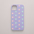 Funda KARKASA Silk Touch lila con estampado de lunares en colores rosa pastel y verde menta. Carcasa diseño pop divertido.