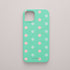 Funda KARKASA Silk Touch verde menta con estampado de lunares en colores rosa pastel y verde menta. Carcasa diseño pop divertido.