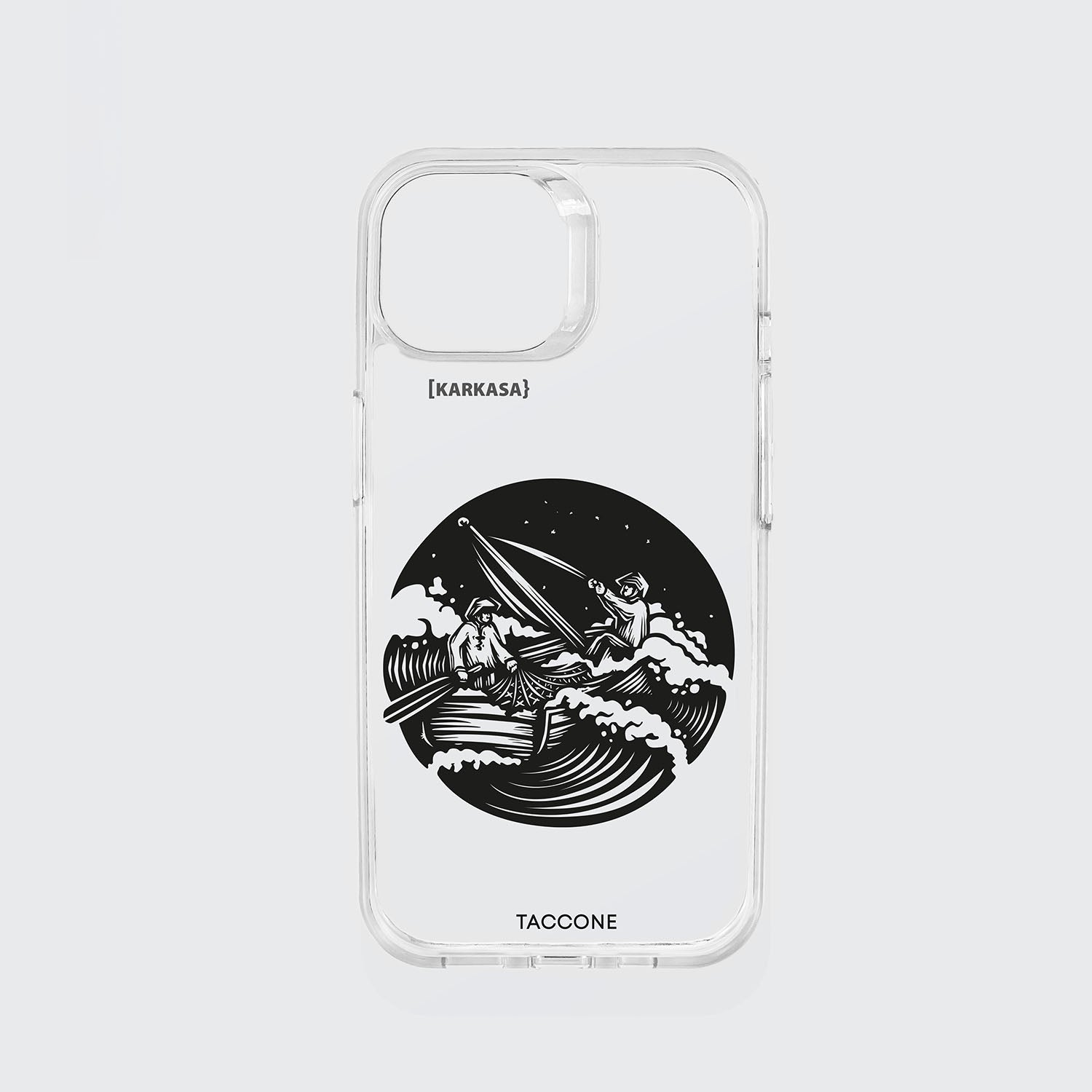 funda movil Marea Alta Taccone transparente con ilustracion de marea y olas