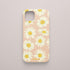Funda KARKASA Silk Touch rosa nude con estampado grande de margaritas blancas y amarillas. Carcasa de silicona estilo retro floral.