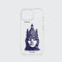 Funda KARKASA transparente antigolpes con ilustración surrealista de Gabriel Taccone: rostro de mujer sereno con una torre arquitectónica como corona.