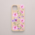 Funda KARKASA Silk Touch rosa nude con pintura de orquídeas rosas y tallos verdes estilo acuarela. Carcasa floral artística.