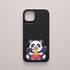 Funda KARKASA Silk Touch negra con ilustración kawaii de un oso panda comiendo un bol de ramen. Carcasa de estilo anime japonés.