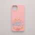 Funda KARKASA Silk Touch rosa chicle con dibujo lineal de neón de una tabla de surf, olas y sol. Carcasa estilo veraniego y surfero.
