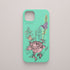 Funda KARKASA Silk Touch verde menta con ilustración estilo grabado de una rosa, una mariposa y un saltamontes. Carcasa diseño naturaleza vintage.