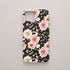 Funda KARKASA Silk Touch negra con diseño Vintage Roses de flores suaves. Carcasa protectora de silicona mate para smartphone.