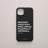 Funda móvil negra KARKASA con diseño tipográfico en gallego y frase Sentimos amor pola nosa lingua, falámola e vestímola de Son un Toxo. Silicona SilkTouch negra.
