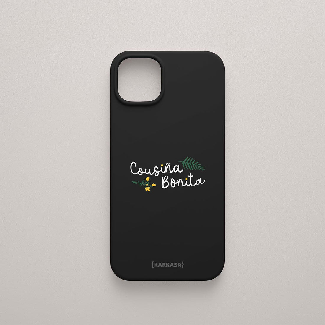 Funda de silicona Silk Touch negra con la frase &