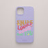 Funda KARKASA Silk Touch lila con frase Smile Looks Good On You en tipografía groovy psicodélica de colores. Carcasa mate de silicona para smartphone.