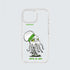 Funda transparente con ilustración de un pulpo con cinta deportiva en la cabeza y zapatillas de color verde ácido, diseño de Ramaz.
